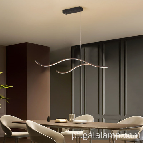 Candeeiro pendente LED de onda moderna: candelabro de arte minimalista